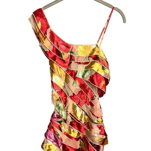 NWT Cult Gaia Whitney Gown Silk Floral Tiered Maxi Dress Size XS - Picture 8 of 13